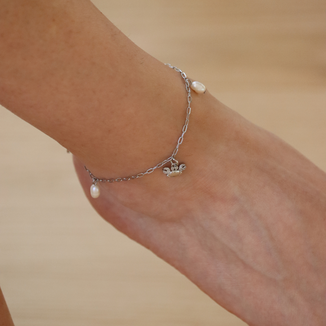 Anklet, Crab & Pearls